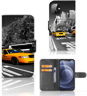 B2Ctelecom Beschermhoesje Apple iPhone 12 Mini Telefoon Hoesje New York Taxi