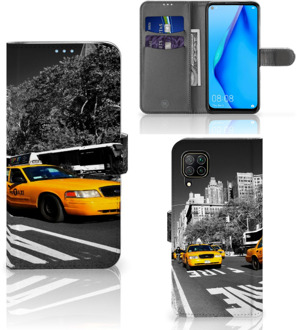 B2Ctelecom Beschermhoesje Huawei P40 Lite Telefoon Hoesje New York Taxi