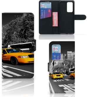 B2Ctelecom Beschermhoesje Huawei P40 Pro Telefoon Hoesje New York Taxi