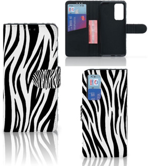 B2Ctelecom Beschermhoesje Huawei P40 Smartphone Hoesje Zebra