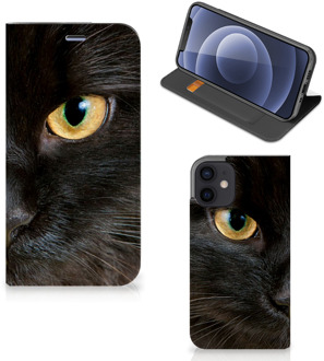 B2Ctelecom Beschermhoesje iPhone 12 Mini Telefoonhoesje Zwarte Kat