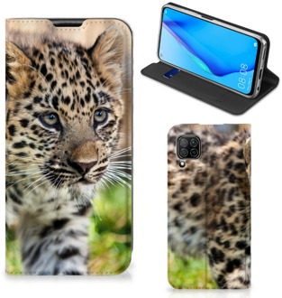 B2Ctelecom Beschermhoesje met foto Huawei P40 Lite Smart Cover Case Baby Luipaard