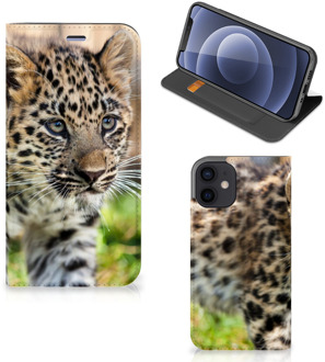 B2Ctelecom Beschermhoesje met foto iPhone 12 Mini Smart CoverCase Baby Luipaard