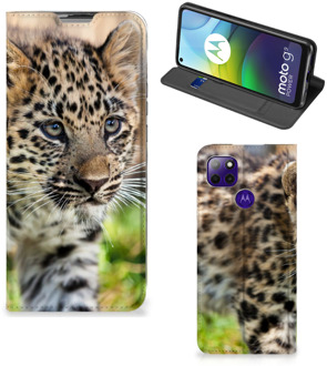 B2Ctelecom Beschermhoesje met foto Motorola Moto G9 Power Smart CoverCase Baby Luipaard