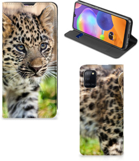 B2Ctelecom Beschermhoesje met foto Samsung Galaxy A31 Smart CoverCase Baby Luipaard