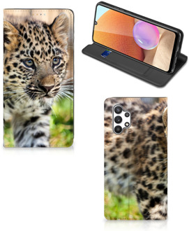 B2Ctelecom Beschermhoesje met foto Samsung Galaxy A32 4G Smart CoverCase Baby Luipaard