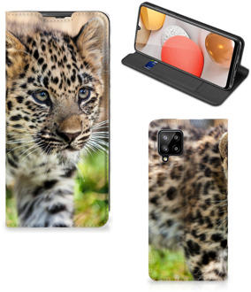 B2Ctelecom Beschermhoesje met foto Samsung Galaxy A42 Smart CoverCase Baby Luipaard