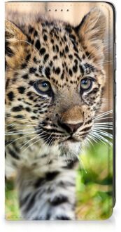 B2Ctelecom Beschermhoesje met foto Samsung Galaxy A52 Smart CoverCase Baby Luipaard