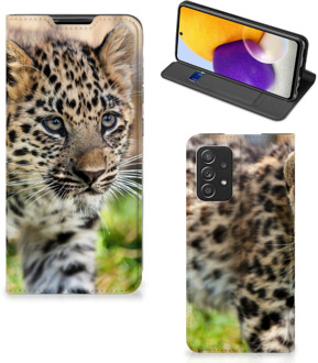 B2Ctelecom Beschermhoesje met foto Samsung Galaxy A72 (5G/4G) Smart CoverCase Baby Luipaard