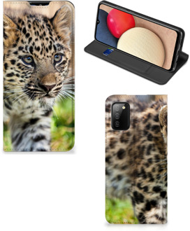 B2Ctelecom Beschermhoesje met foto Samsung Galaxy M02s | A02s Smart CoverCase Baby Luipaard