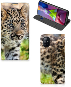 B2Ctelecom Beschermhoesje met foto Samsung Galaxy M51 Smart CoverCase Baby Luipaard