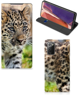 B2Ctelecom Beschermhoesje met foto Samsung Galaxy Note20 Smart CoverCase Baby Luipaard