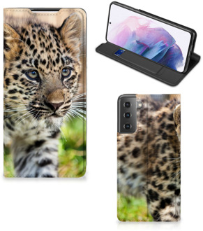 B2Ctelecom Beschermhoesje met foto Samsung Galaxy S21 Plus Smart CoverCase Baby Luipaard