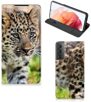 B2Ctelecom Beschermhoesje met foto Samsung Galaxy S21 Smart CoverCase Baby Luipaard