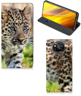 B2Ctelecom Beschermhoesje met foto Xiaomi Poco X3 Smart CoverCase Baby Luipaard