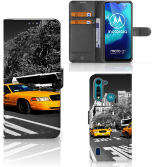 B2Ctelecom Beschermhoesje Motorola G8 Power Lite Telefoon Hoesje New York Taxi