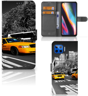 B2Ctelecom Beschermhoesje Motorola Moto G 5G Plus Telefoon Hoesje New York Taxi