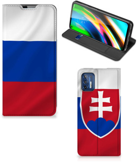 B2Ctelecom Beschermhoesje Motorola Moto G9 Plus Flip Cover Slowaakse Vlag