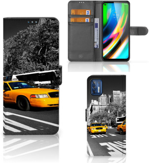 B2Ctelecom Beschermhoesje Motorola Moto G9 Plus Telefoon Hoesje New York Taxi