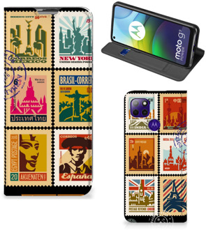 B2Ctelecom Beschermhoesje Motorola Moto G9 Power Telefoonhoesje Design Postzegels