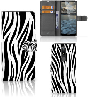 B2Ctelecom Beschermhoesje Nokia 2.4 Smartphone Hoesje Zebra