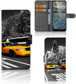 B2Ctelecom Beschermhoesje Nokia 2.4 Telefoon Hoesje New York Taxi