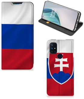 B2Ctelecom Beschermhoesje OnePlus Nord N10 5G Flip Cover Slowaakse Vlag