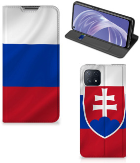 B2Ctelecom Beschermhoesje OPPO A73 5G Flip Cover Slowaakse Vlag