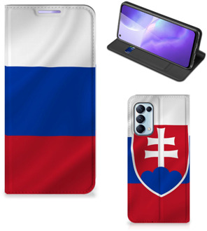 B2Ctelecom Beschermhoesje OPPO Find X3 Lite Flip Cover Slowaakse Vlag