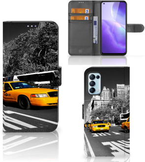 B2Ctelecom Beschermhoesje OPPO Find X3 Lite Telefoon Hoesje New York Taxi