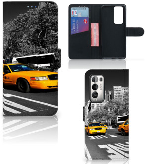 B2Ctelecom Beschermhoesje OPPO Find X3 Neo 5G Telefoon Hoesje New York Taxi