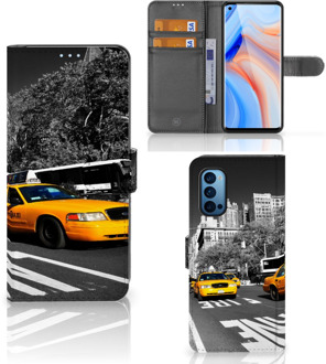 B2Ctelecom Beschermhoesje OPPO Reno 4 Pro 5G Telefoon Hoesje New York Taxi