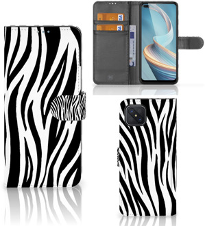 B2Ctelecom Beschermhoesje OPPO Reno4 Z Smartphone Hoesje Zebra