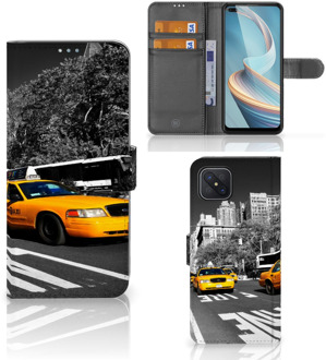 B2Ctelecom Beschermhoesje OPPO Reno4 Z Telefoon Hoesje New York Taxi