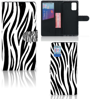 B2Ctelecom Beschermhoesje Samsung Galaxy A02s Flip Cover Samsung M02s Smartphone Hoesje Zebra