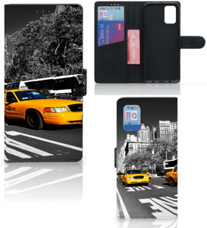 B2Ctelecom Beschermhoesje Samsung Galaxy A02s Flip Cover Samsung M02s Telefoon Hoesje New York Taxi