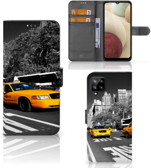 B2Ctelecom Beschermhoesje Samsung Galaxy A12 Telefoon Hoesje New York Taxi