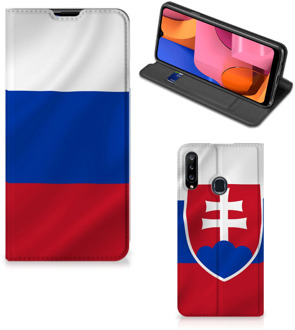 B2Ctelecom Beschermhoesje Samsung Galaxy A20s Flip Cover Slowaakse Vlag