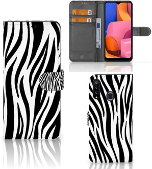 B2Ctelecom Beschermhoesje Samsung Galaxy A20s Smartphone Hoesje Zebra