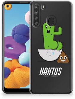 B2Ctelecom Beschermhoesje Samsung Galaxy A21 Smartphone hoesje Cactus Poo