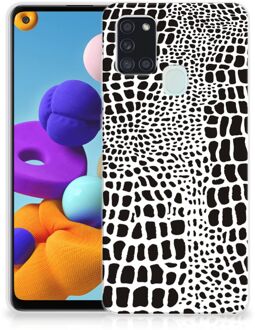 B2Ctelecom Beschermhoesje Samsung Galaxy A21s Smartphone hoesje Slangenprint