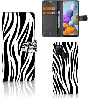 B2Ctelecom Beschermhoesje Samsung Galaxy A21s Smartphone Hoesje Zebra