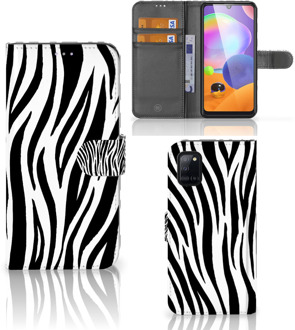 B2Ctelecom Beschermhoesje Samsung Galaxy A31 Smartphone Hoesje Zebra