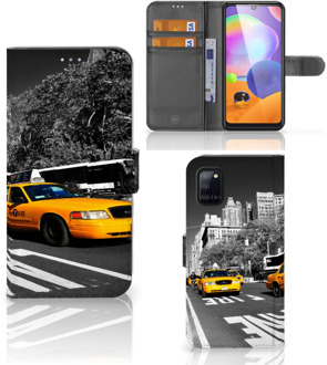 B2Ctelecom Beschermhoesje Samsung Galaxy A31 Telefoon Hoesje New York Taxi