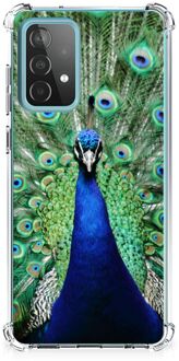 B2Ctelecom Beschermhoesje Samsung Galaxy A52 4G/5G Telefoon Hoesje met doorzichtige rand Pauw