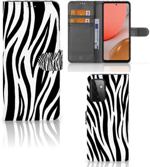 B2Ctelecom Beschermhoesje Samsung Galaxy A72 Smartphone Hoesje Zebra