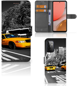 B2Ctelecom Beschermhoesje Samsung Galaxy A72 Telefoon Hoesje New York Taxi