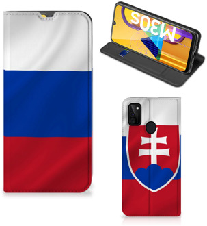 B2Ctelecom Beschermhoesje Samsung Galaxy M21 Flip Cover Slowaakse Vlag