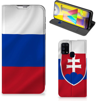 B2Ctelecom Beschermhoesje Samsung Galaxy M31 Flip Cover Slowaakse Vlag