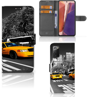 B2Ctelecom Beschermhoesje Samsung Galaxy Note 20 Telefoon Hoesje New York Taxi